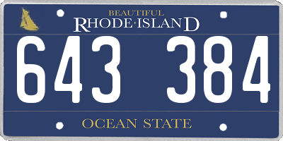 RI license plate 643384