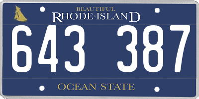 RI license plate 643387