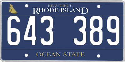 RI license plate 643389