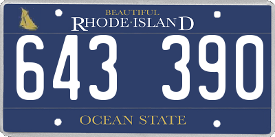 RI license plate 643390