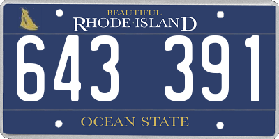 RI license plate 643391