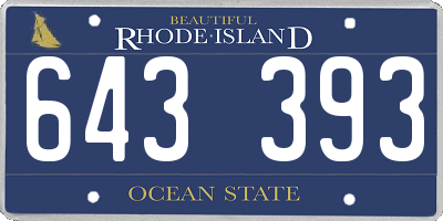 RI license plate 643393