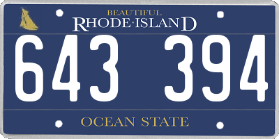 RI license plate 643394