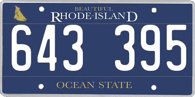RI license plate 643395