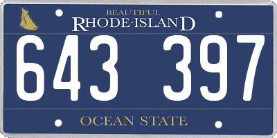 RI license plate 643397