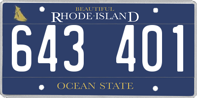 RI license plate 643401