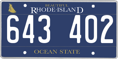 RI license plate 643402