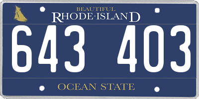 RI license plate 643403