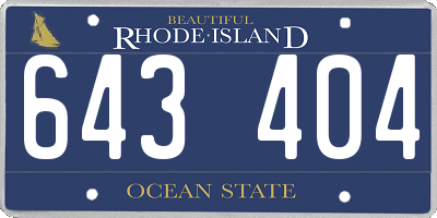RI license plate 643404
