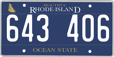 RI license plate 643406