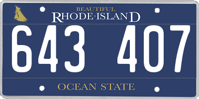 RI license plate 643407