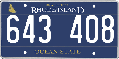 RI license plate 643408