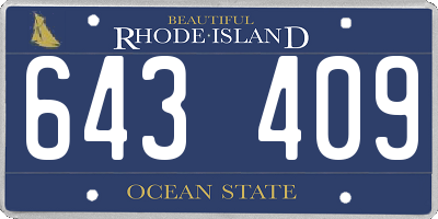 RI license plate 643409