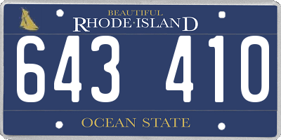 RI license plate 643410