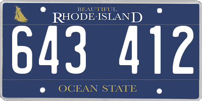 RI license plate 643412