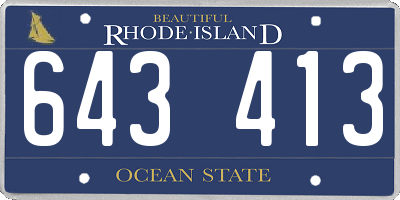 RI license plate 643413