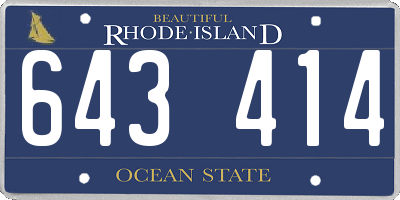 RI license plate 643414
