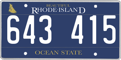 RI license plate 643415