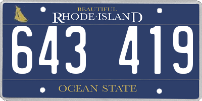 RI license plate 643419