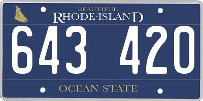 RI license plate 643420