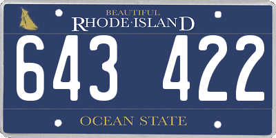 RI license plate 643422