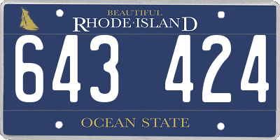 RI license plate 643424