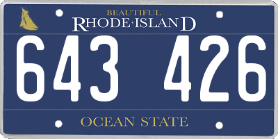 RI license plate 643426
