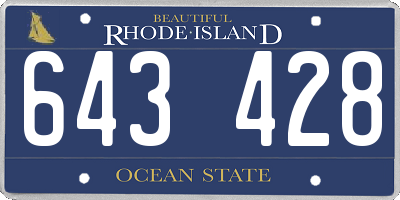 RI license plate 643428