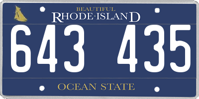 RI license plate 643435