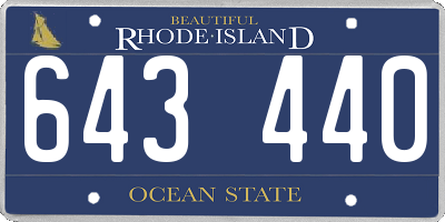 RI license plate 643440