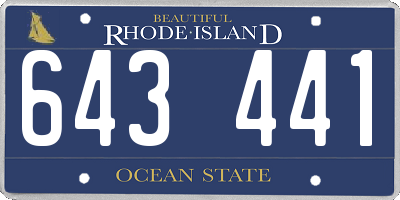 RI license plate 643441