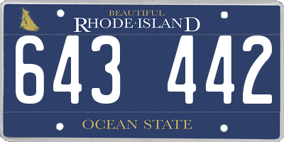 RI license plate 643442