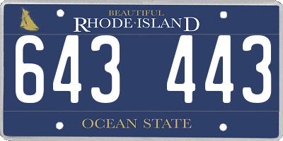 RI license plate 643443