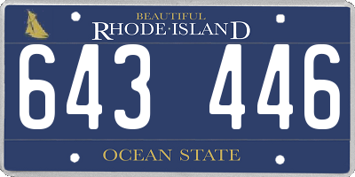 RI license plate 643446