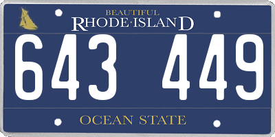 RI license plate 643449