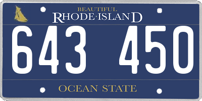 RI license plate 643450