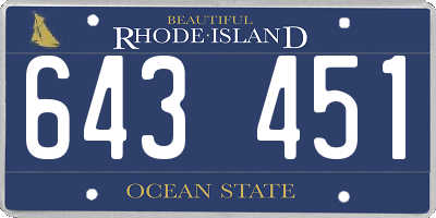 RI license plate 643451