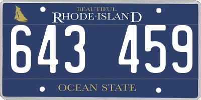 RI license plate 643459