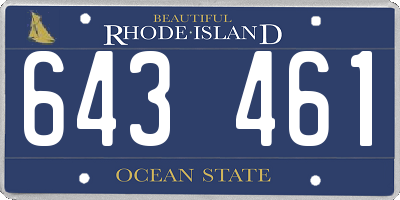 RI license plate 643461