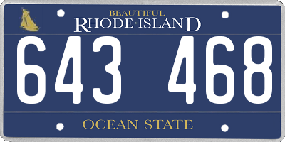 RI license plate 643468