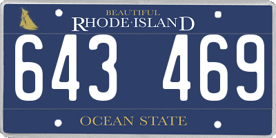 RI license plate 643469