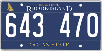 RI license plate 643470
