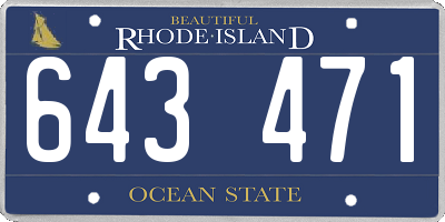 RI license plate 643471