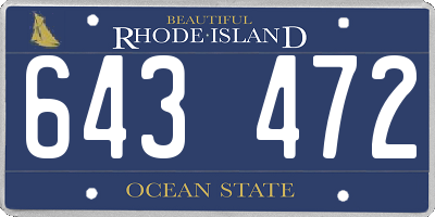 RI license plate 643472