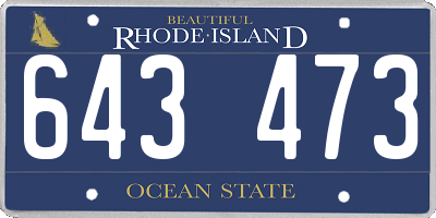 RI license plate 643473