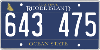 RI license plate 643475