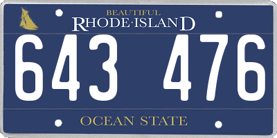 RI license plate 643476