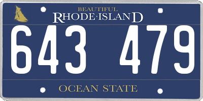 RI license plate 643479