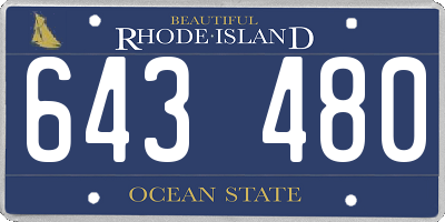 RI license plate 643480
