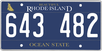 RI license plate 643482